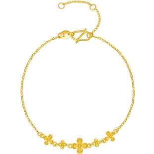 周六福5G黄金桂花手链女计价足金金秋月桂系列送女友新年礼物