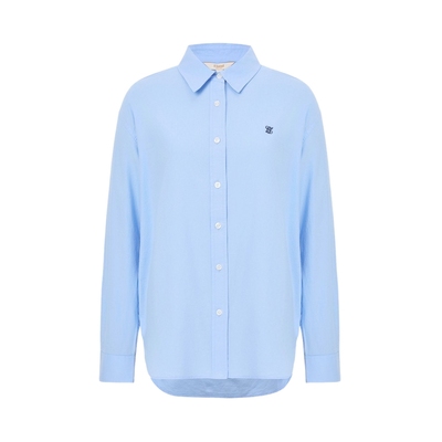 ELAND纯色单排扣宽松衬衫