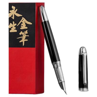 高档金属旋转笔帽打磨弯尖商务笔