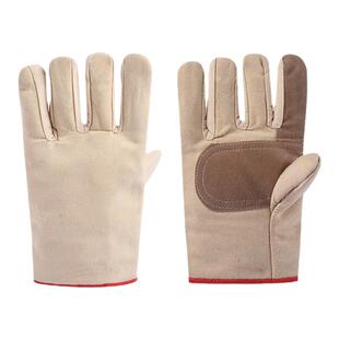 加厚双层帆布手套劳保耐磨工作隔热耐高温防烫男士防电焊专用手套