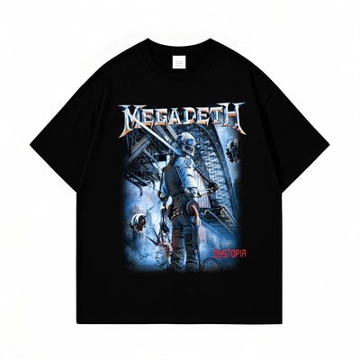 骷髅印花纯棉短袖T恤男女上衣夏