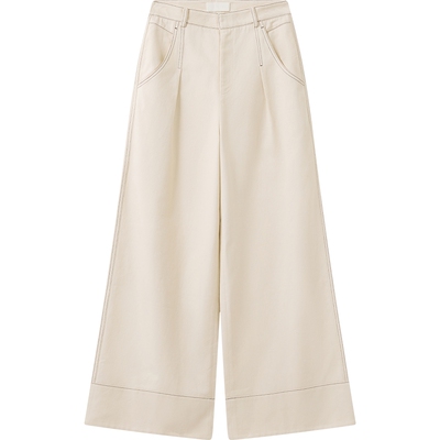 播简约宽松直筒牛仔裤女秋冬高腰显瘦长裤DDS4KD5172