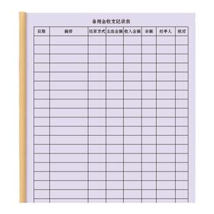 备用金收支记录本企业部门商服公司收入支出登记本明细册开支临时拨款借款借还余额账对账表记录册结算核对账