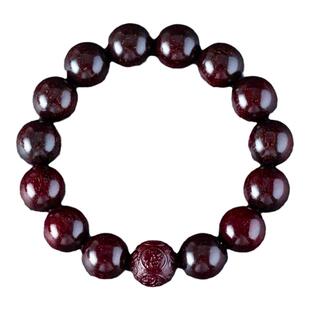 正宗印度小叶紫檀手串檀香木十二生肖雕刻20男士文玩盘玩念珠