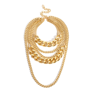 混搭流苏链条多层项链 RAP说唱HIPHOP嘻哈潮流夸张古巴链颈链项链