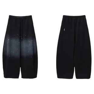 CBXLAB街舞潮牌黑色秋冬烫钻璀璨亮闪套装修身爵士长袖嘻哈运动裤