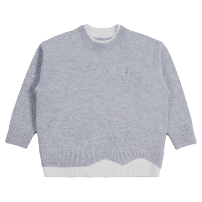 IDS童装假两件拼接针织毛衣