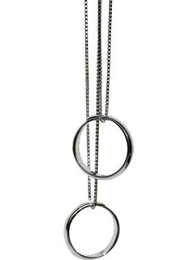 可刻字两用款纯银情侣戒指项链