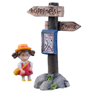 微景观造景装饰微观世界火车道路指路牌站牌盆栽小摆件景观指示牌