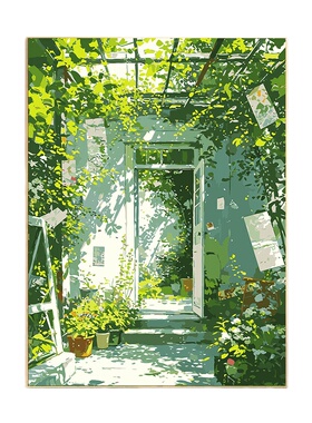 花卉数字油画diy填色风景治愈系手工丙烯画简单涂色挂画2026新款