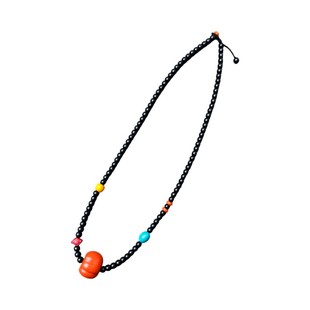 和田墨玉南红瓜珠绿松蜜蜡多宝原创设计手工毛衣颈项链首饰品