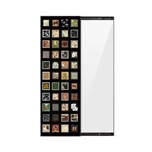 百联中古风镜子可推拉装饰画穿衣镜隐藏式翻开门遮挡挂画复古壁画