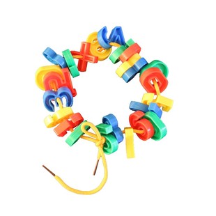 幼儿园认数字字母积木儿童穿线串珠子玩具3-6岁手部精细动作训练