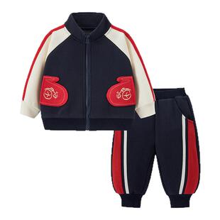【内里加绒】迷你巴拉巴拉男女童儿童保暖长袖卫衣长裤套装冬新款