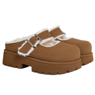 【折扣】CHARLES&KEITH女鞋CK1-80280014厚底毛绒勃肯半拖拖鞋