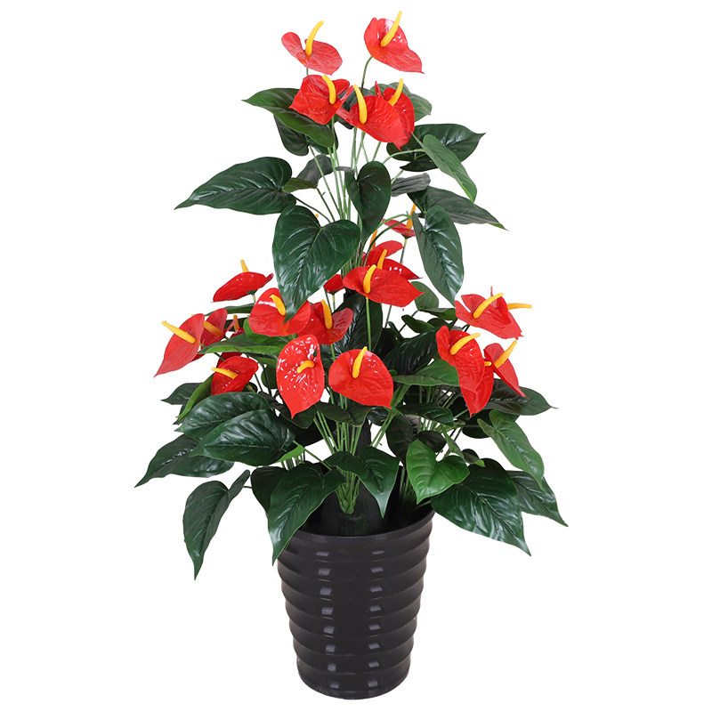 仿真花红掌火内落地装饰花大盆栽