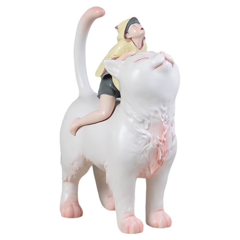 白夜童话猫将军办公桌新年大摆件