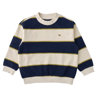 BLUEDOG 韩国蓝狗25FW冬季百搭保暖经典宽条纹半高领卫衣简约