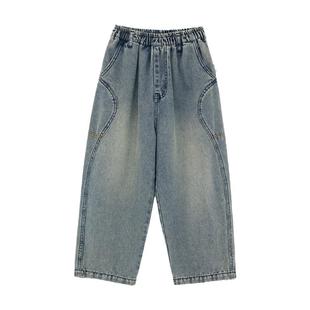 派町童装男童裤子儿童保暖水洗牛仔裤2025新款秋冬款加厚绒裤长裤