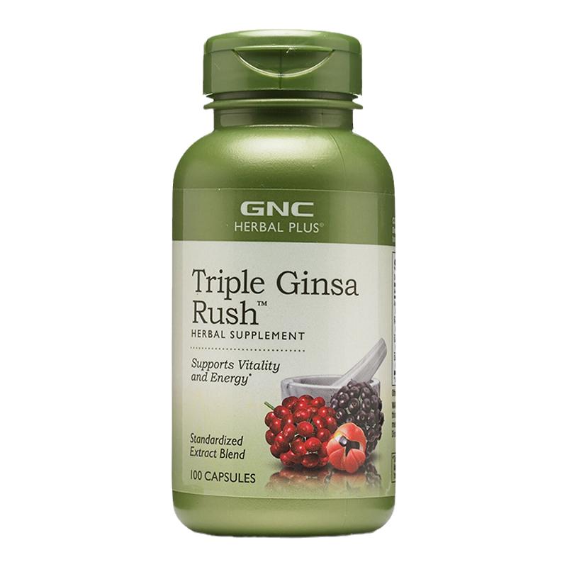 GNC三效人参胶囊100粒皂苷皂甙粉