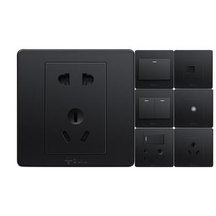 公牛插座旗舰店开关插座空调16A插座五孔插座10A面板USB多孔G07黑