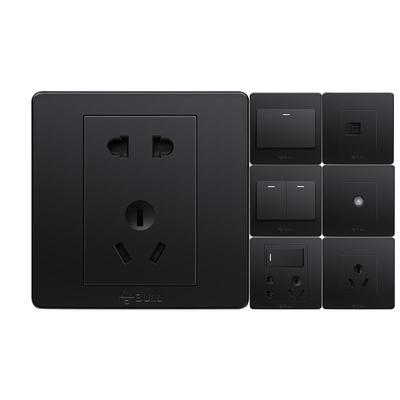 经典简约开关插座公牛经典款黑