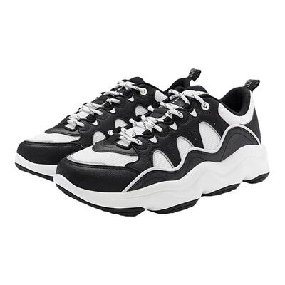 特步男休闲运动鞋纯色复古老爹鞋