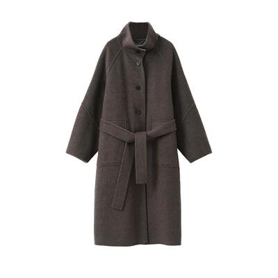 POPCHRIO立领廓形宽松毛呢大衣