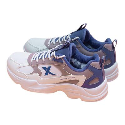 特步女鞋棉鞋冬季加绒运动鞋女