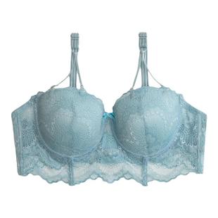 趣安芬文胸大码红色胖MM聚拢侧收副乳调整型性感甜美内衣女大胸