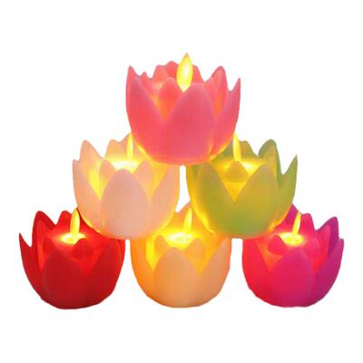 仿真莲花灯电子蜡烛摇摆佛前供灯