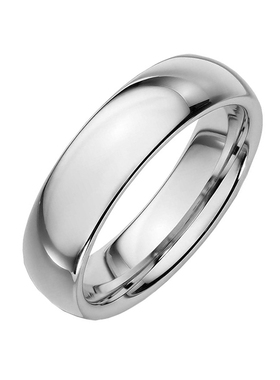 男钛钢简约高清反光亮面戒指保色
