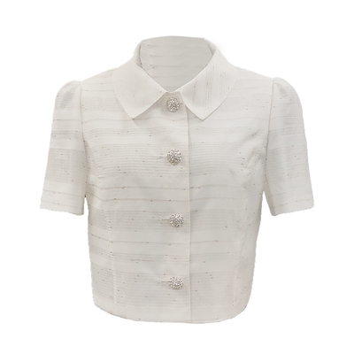 朗姿/LIME莱茵高级感翻领衬衫套装横条纹设计感上衣高腰半裙夏季