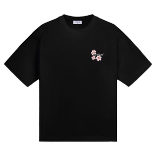 OFF-WHITE™情侣装新款宽松短袖T恤时尚文艺花卉logo装饰半袖