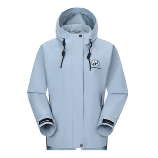 【悦心】熊猫单层冲锋衣女款外套2025新款户外防水防风登山服装