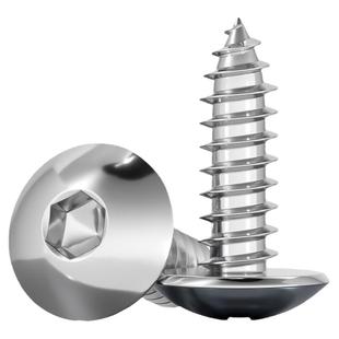 304不锈钢大扁头内六角自攻螺丝蘑菇头伞头大圆头木螺钉M3M4M5M6