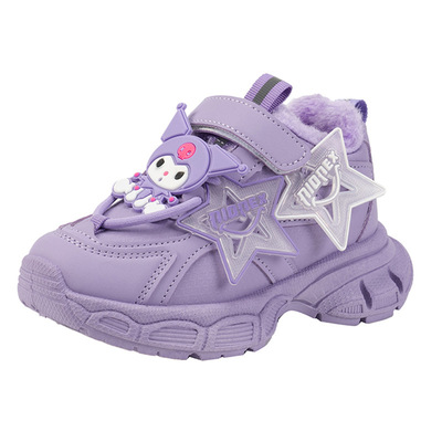 库洛米女童棉鞋冬季2025新款儿童鞋子女孩爆款加绒二棉保暖运动鞋