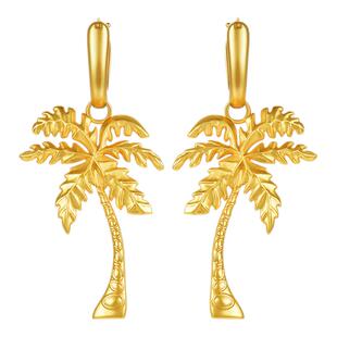 【明星同款】sunshifen Rainforest系列金色棕榈树耳环耳饰送女友
