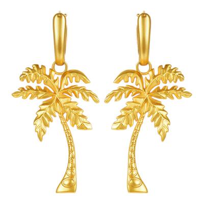 【明星同款】sunshifen Rainforest系列金色棕榈树耳环耳饰送女友