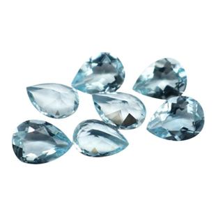 天然海蓝宝裸石戒面 切割面水滴形3*4mm-6*8mm海蓝宝宝石镶嵌配石