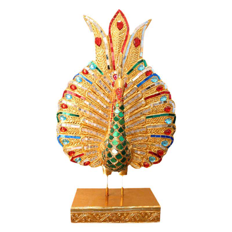 泰国孔雀摆件东南亚软装工艺品