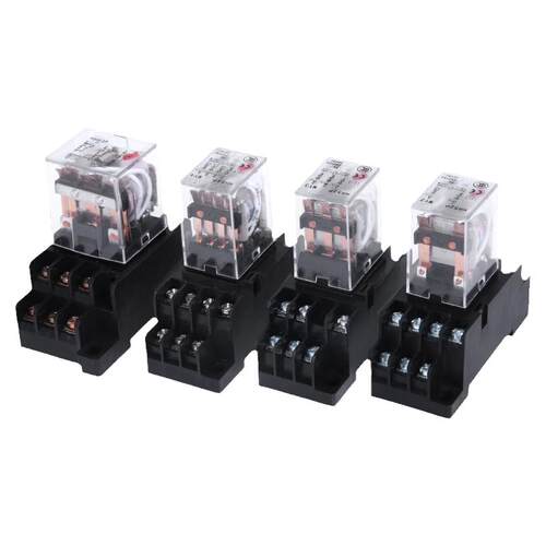 小型中间继电器220v交流24v12伏直流8脚14脚HH52P54带灯底座MY2NJ