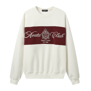 白口阳【约克郡玫瑰】刺绣撞色圆领卫衣外套男女同款2025秋季外穿