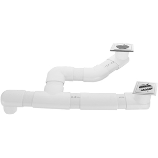 渠道型扁管pvc管道阳台卫生间面盆下水管弯头三通配件地漏移位器