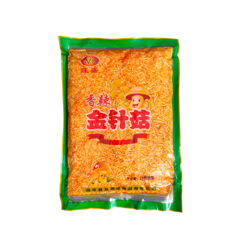 香辣红油金针菇5斤袋装大包装餐饮商用休闲小零食小咸菜下饭菜