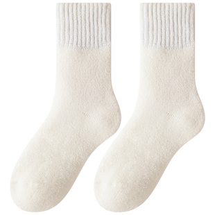 美利奴羊毛袜子女秋冬季中筒袜2025新款爆款月子袜加厚保暖羊绒袜