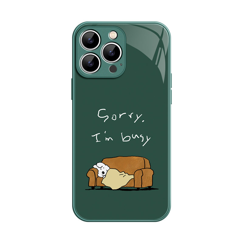 我很忙~个性躺平睡觉小狗适用iPhone16promax手机壳新华为mate60小米15opporeno14苹果13一加ACE3红米k80玻璃