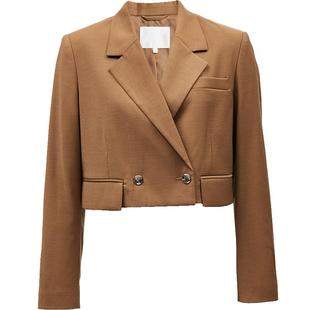 ONLY冬季时尚通勤OL风长袖翻领短款西服女|124308012