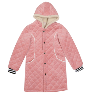 冬季罩衣女新款加绒夹棉加厚厨房耐脏防尘长袖围裙工作服保暖外套