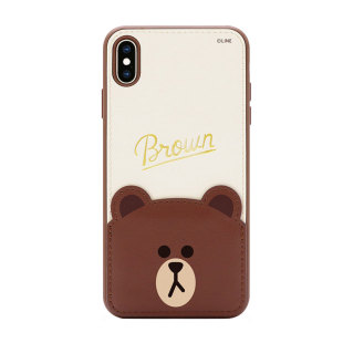 line布朗熊iphonex手机壳女xs max皮套卡通iphonexr苹果x情侣